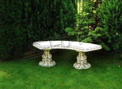 Stein Bank Runde Bänke Garten Terrasen Möbel 135cm Statue